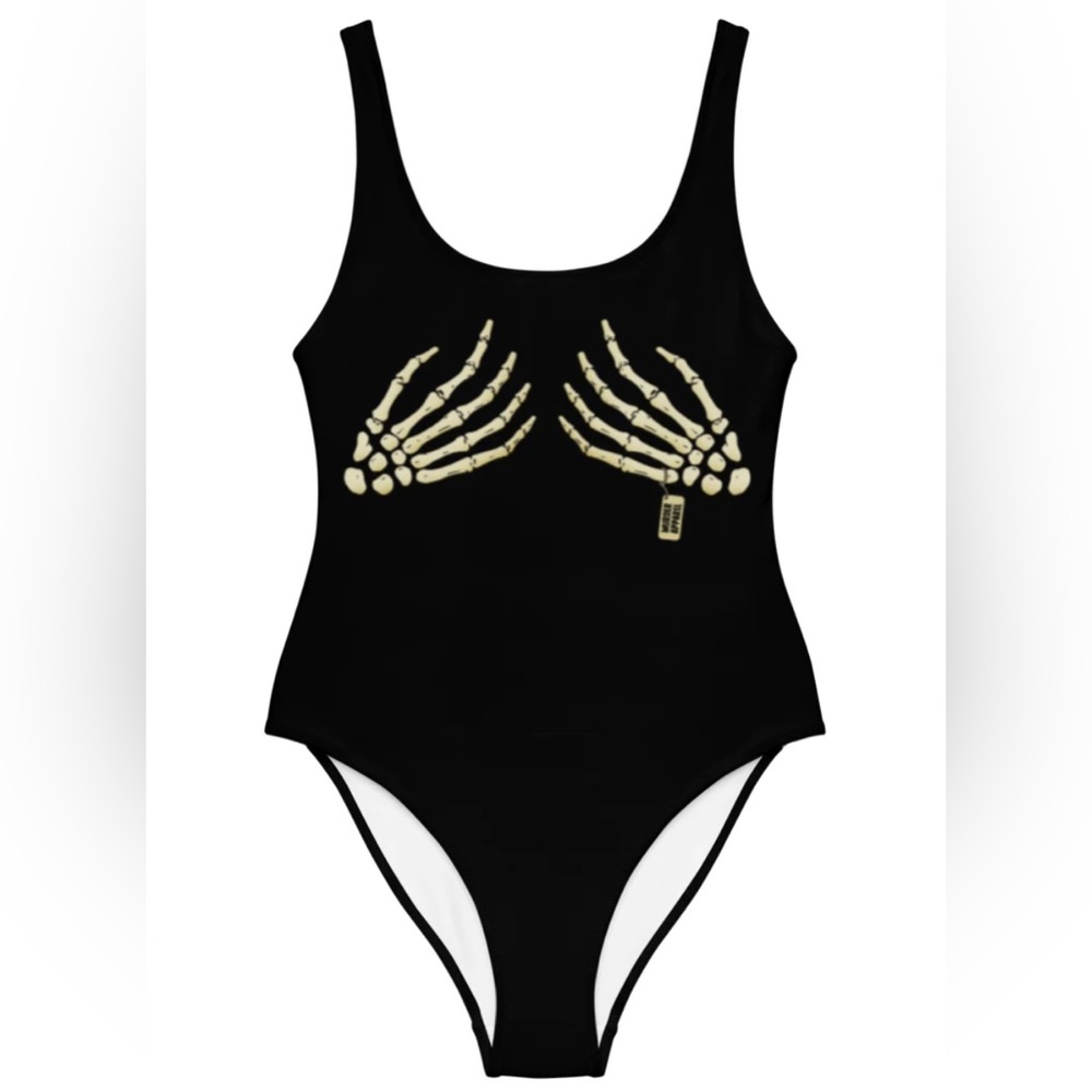Skeleton Boobs one- piece bathing suit